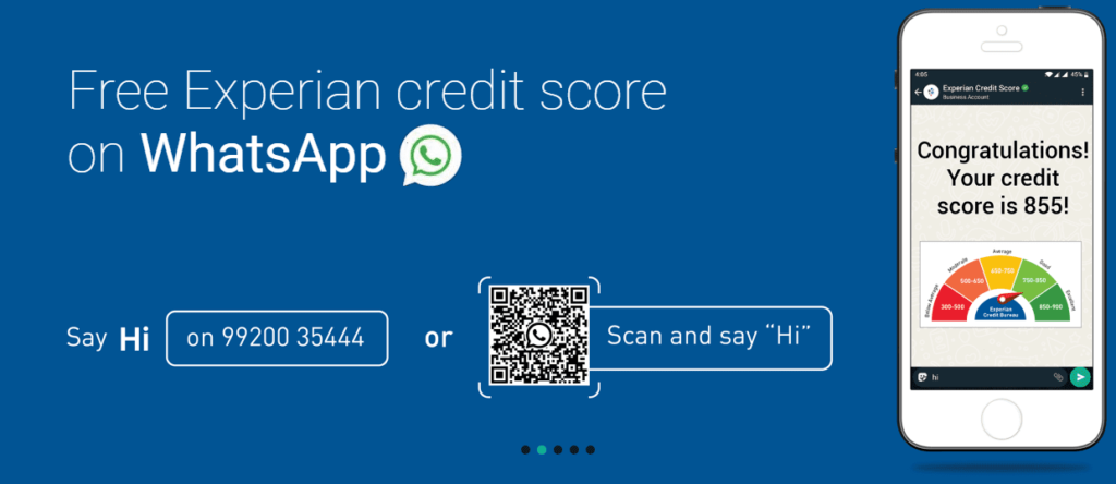 Check Experian credit score on WhatsApp